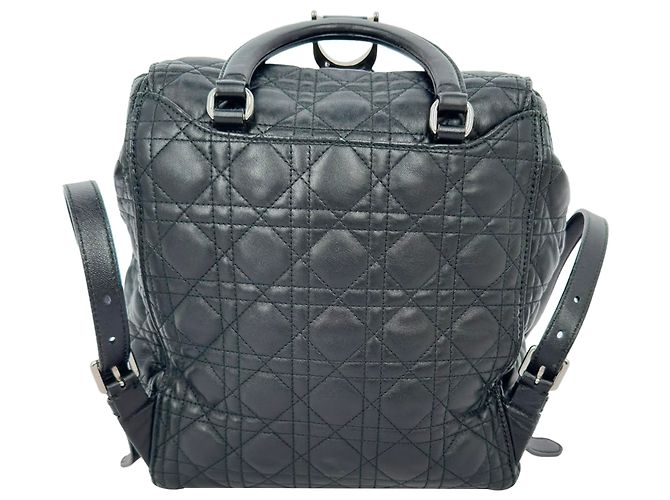 Sac à dos Dior Stardust Cannage en cuir d'agneau matelassé noir - vue 6