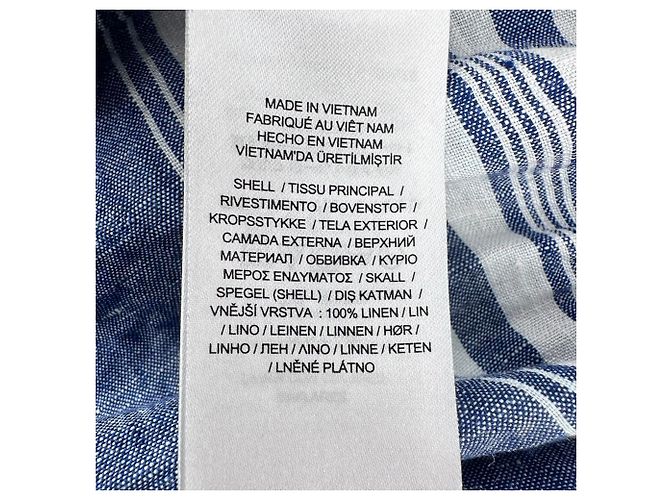 Abito midi senza maniche a righe Ralph Lauren in lino blu Blu chiaro - vista 5