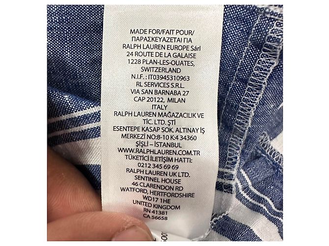Abito midi senza maniche a righe Ralph Lauren in lino blu Blu chiaro - vista 7