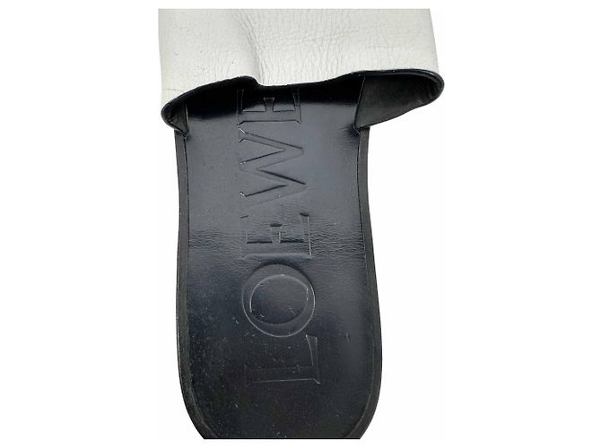 Sandali bassi Loewe Logo in pelle bianca Bianco - vista 10
