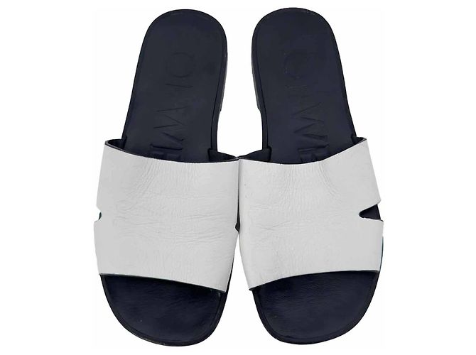 Sandali bassi Loewe Logo in pelle bianca Bianco - vista 5