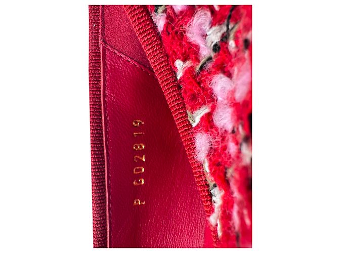 Timeless Ballerine Chanel con logo Interlocking CC in tweed rosa - vista 14