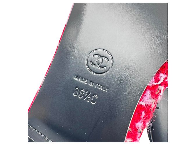 Timeless Ballerine Chanel con logo Interlocking CC in tweed rosa - vista 9