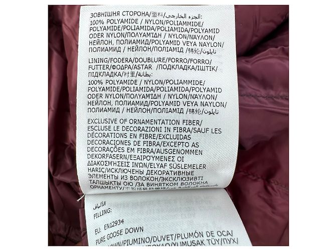 Moncler Lans Zip-Up Down Jacket in Burgundy Polyamide Red Dark red - view 14