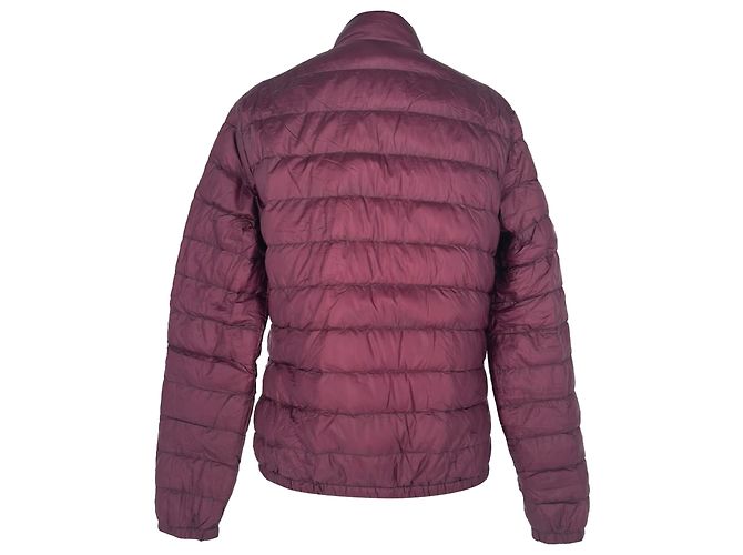 Moncler Lans Zip-Up Down Jacket in Burgundy Polyamide Red Dark red - view 3