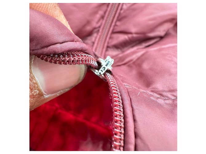 Moncler Lans Zip-Up Down Jacket in Burgundy Polyamide Red Dark red - view 9