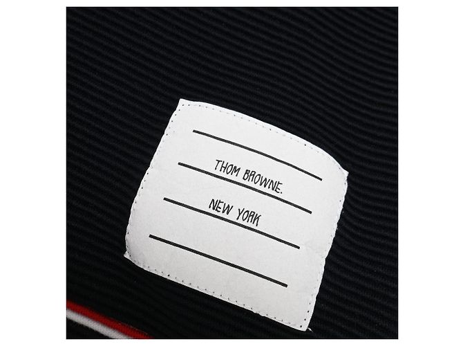 Camiseta de cuello redondo Thom Browne en algodón azul marino - vista 11