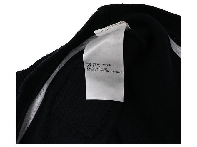 Camiseta de cuello redondo Thom Browne en algodón azul marino - vista 9