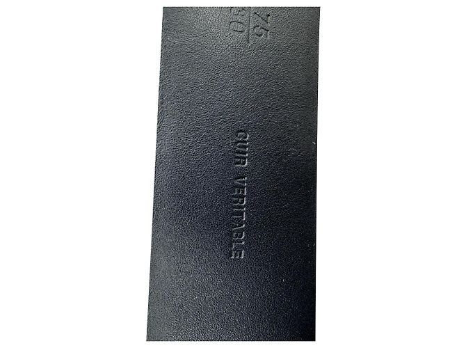 Timeless Cinturón Chanel de cuero negro con hebilla CC adornada con perlas falsas - vista 8