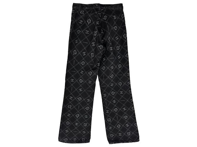 Timeless Jeans a gamba dritta con logo Chanel in cotone multicolore - vista 2
