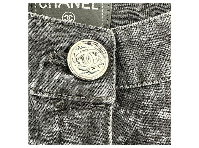 Timeless Jeans a gamba dritta con logo Chanel in cotone multicolore - vista 3