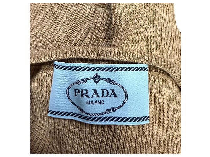 Enges better Cropped-Pullover von Prada aus brauner Seide - Ansicht 15