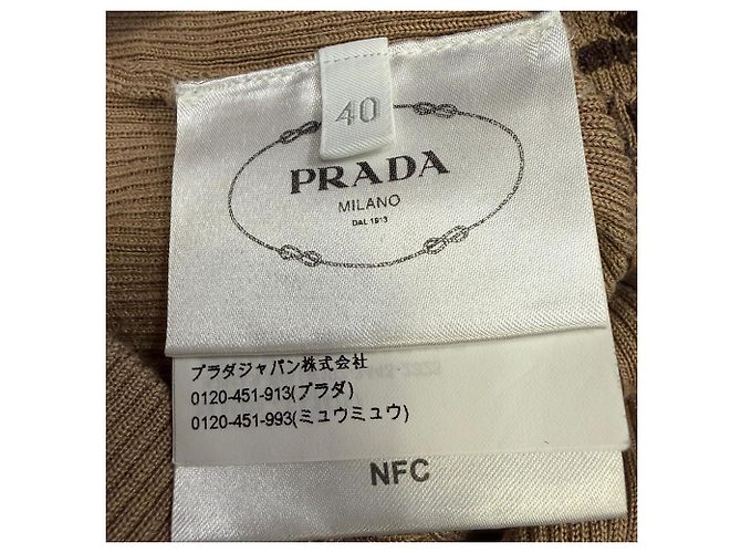 Enges better Cropped-Pullover von Prada aus brauner Seide - Ansicht 16