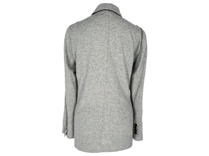 Blazer de botonadura sencilla Brunello Cucinelli en cachemira gris - vista 3