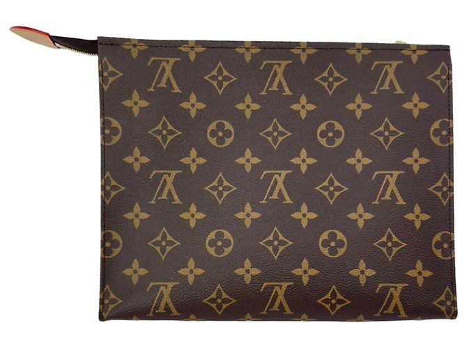 Beauty case Louis Vuitton in Toile Monogram e Pelle Marrone - vista 3