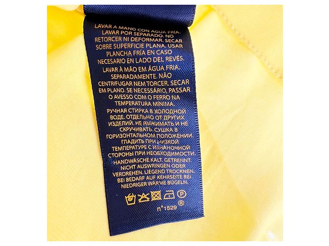 Ärmelloses Ralph Lauren Mini-Kleid aus gelbem Polyester - Ansicht 10