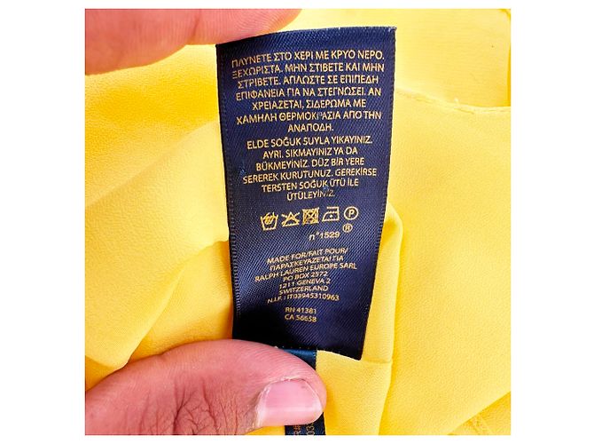 Ärmelloses Ralph Lauren Mini-Kleid aus gelbem Polyester - Ansicht 8