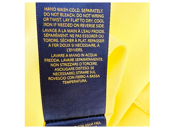 Ärmelloses Ralph Lauren Mini-Kleid aus gelbem Polyester - Ansicht 9
