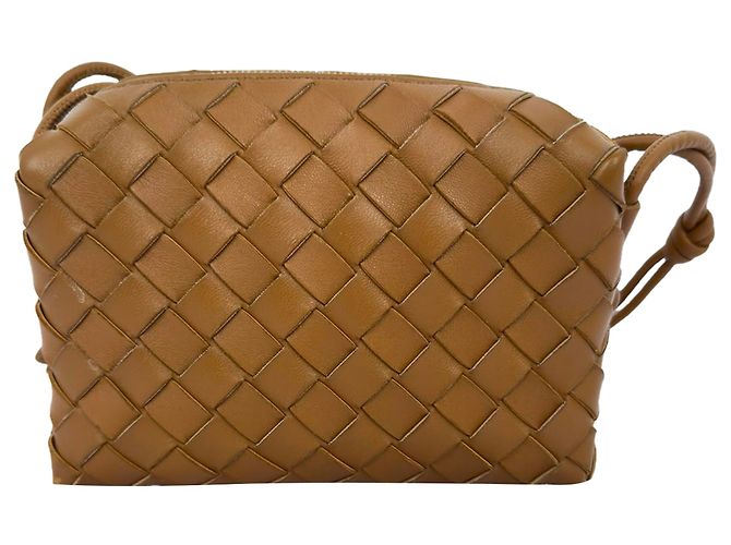Mini borsa a tracolla Loop di Bottega Veneta in agnello marrone - vista 4