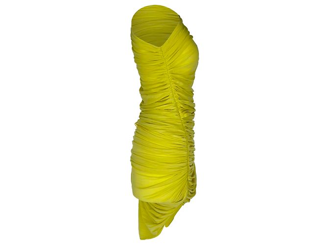 Abito maxi Second Skin arricciato in viscosa gialla Alaïa Giallo - vista 2