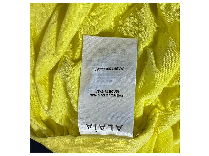 Abito maxi Second Skin arricciato in viscosa gialla Alaïa Giallo - vista 4