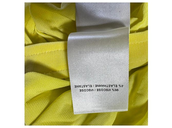 Abito maxi Second Skin arricciato in viscosa gialla Alaïa Giallo - vista 5