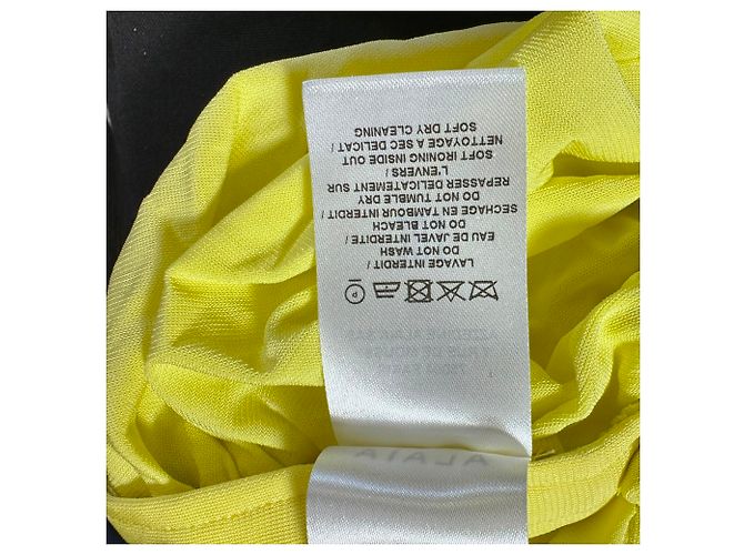Abito maxi Second Skin arricciato in viscosa gialla Alaïa Giallo - vista 6