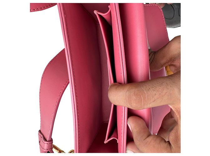 Dior 30 Montaigne Box Schultertasche aus rosa Leder Python drucken - Ansicht 16