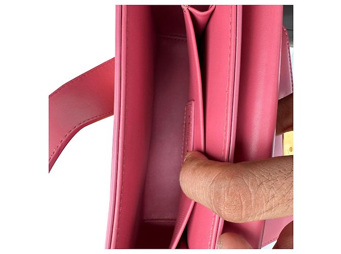 Dior 30 Montaigne Box Schultertasche aus rosa Leder Python drucken - Ansicht 17