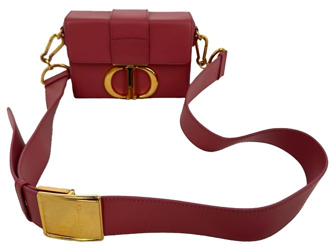 Dior 30 Montaigne Box Schultertasche aus rosa Leder Python drucken - Ansicht 3