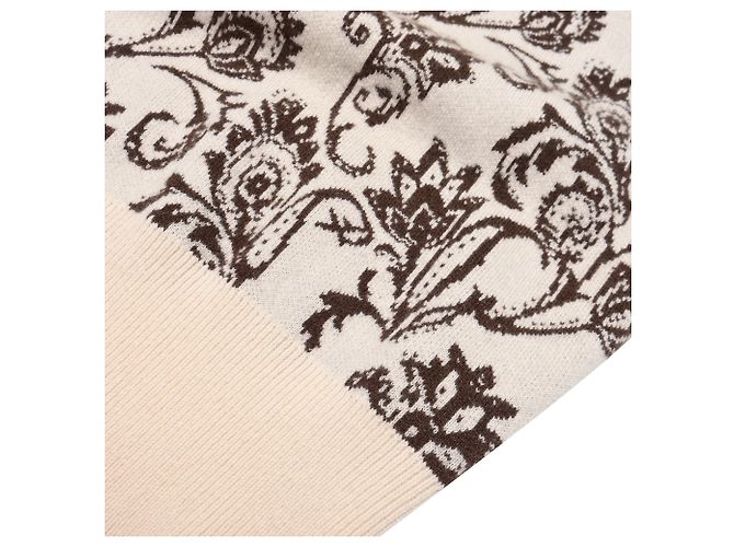 Ärmellose Strickweste mit Paisley-Print aus beigefarbener Wolle von Sandro Paris - Ansicht 11