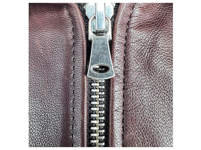 Autre Marque Giacca con zip Nour Hammour in pelle di agnello marrone - vista 5