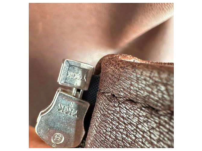 Autre Marque Giacca con zip Nour Hammour in pelle di agnello marrone - vista 6