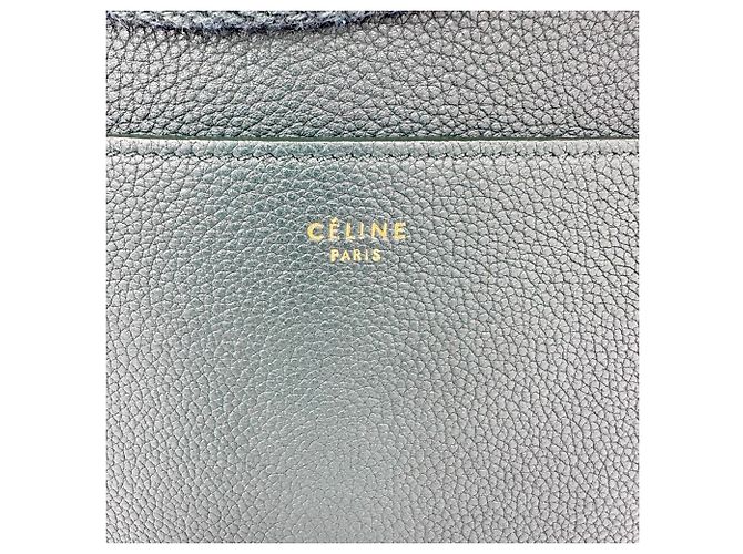 Céline Celine Medium Sangle Bucket Bag aus grünem Leder Olivgrün - Ansicht 3