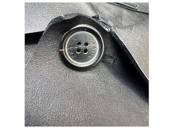 Prada Button-Down Jacket in Black Leather - view 4
