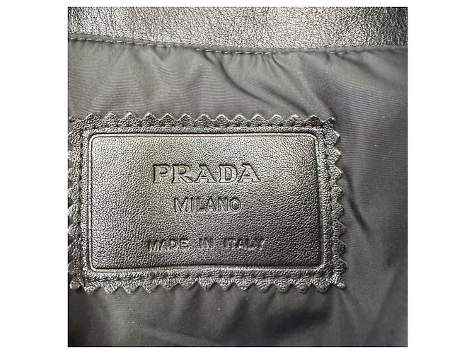 Prada Button-Down Jacket in Black Leather - view 5