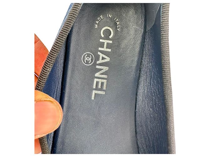 Timeless Chanel CC Interlocking Logo gesteppte Ballerinas in Blue Denim Blau - Ansicht 12