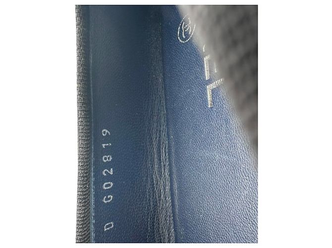 Timeless Chanel CC Interlocking Logo gesteppte Ballerinas in Blue Denim Blau - Ansicht 14