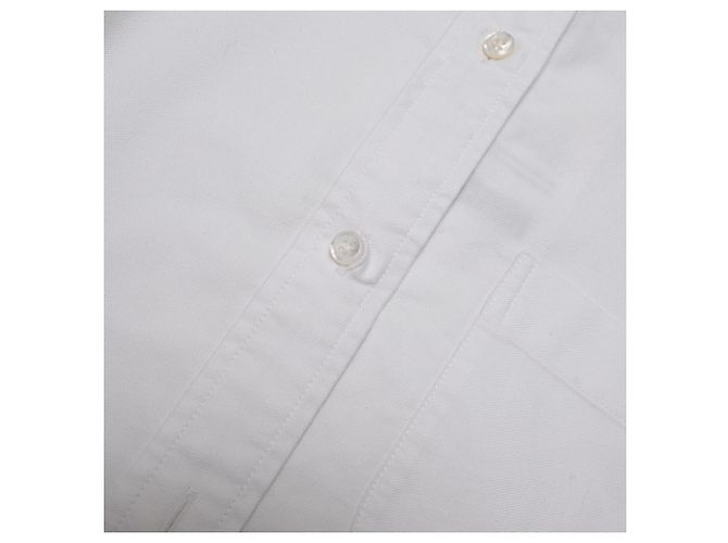 Camisa Oxford de algodón blanco con brazalete y corte cropped de cuello redondo de Thom Browne - vista 11
