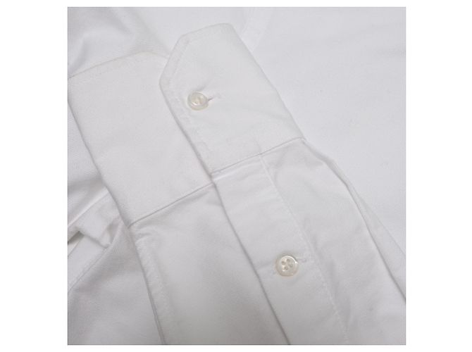 Camisa Oxford de algodón blanco con brazalete y corte cropped de cuello redondo de Thom Browne - vista 13