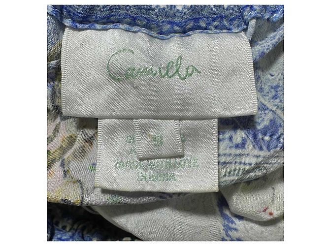 Tutina stampata con scollo a V Camilla in seta multicolore - vista 4