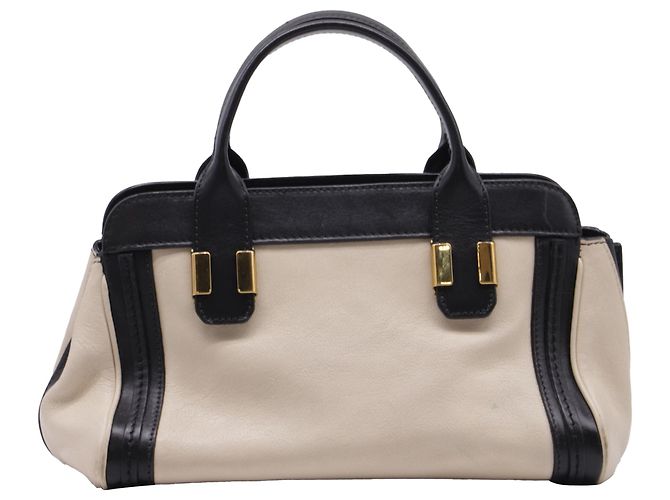 Borsa Alice Small Colorblock in pelle nera Chloé Nero - vista 3