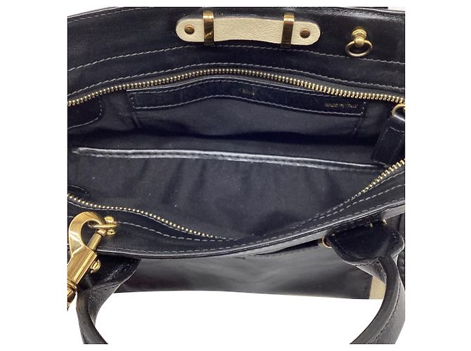 Borsa Alice Small Colorblock in pelle nera Chloé Nero - vista 9