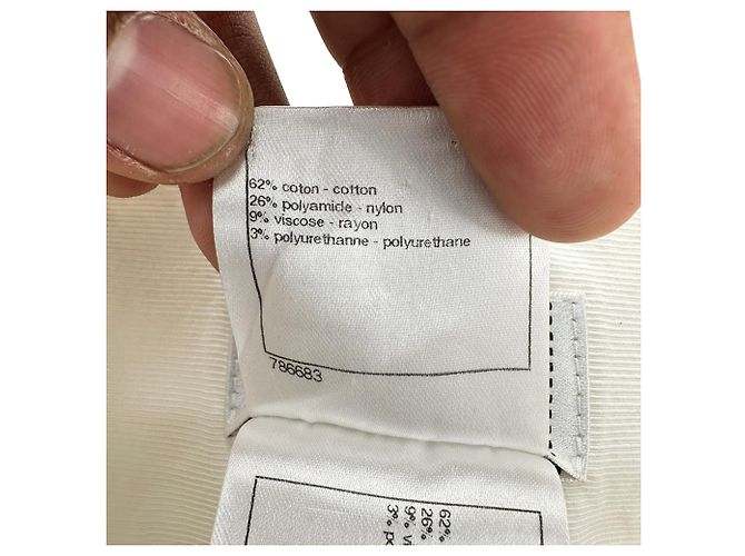Timeless Pantalones de pierna recta Chanel en algodón marfil Blanco Crudo - vista 6