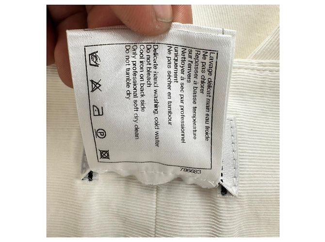 Timeless Pantalones de pierna recta Chanel en algodón marfil Blanco Crudo - vista 8
