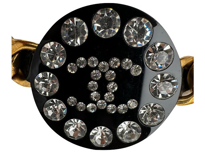 Timeless Cintura a catena Chanel 1995 CC con strass e pelle nera Nero - vista 4