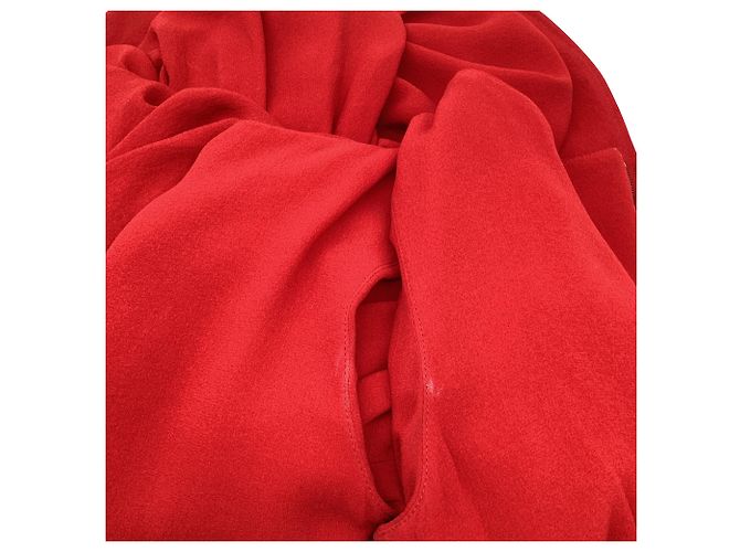 Vestido midi drapeado Dolce & Gabbana en seda roja - vista 10