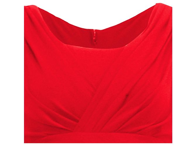 Vestido midi drapeado Dolce & Gabbana en seda roja - vista 2