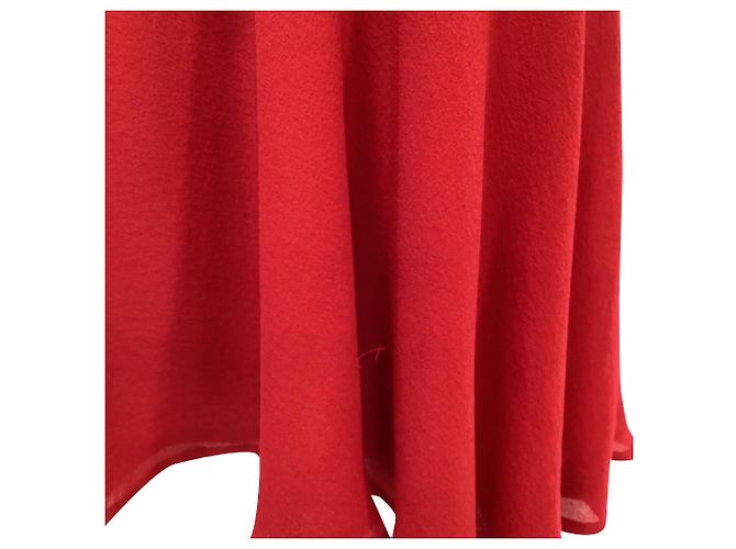 Vestido midi drapeado Dolce & Gabbana en seda roja - vista 5