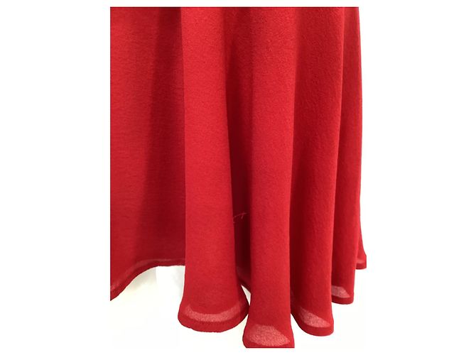 Vestido midi drapeado Dolce & Gabbana en seda roja - vista 6